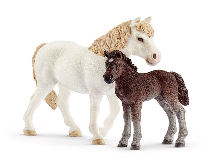 Schleich 42423 Pony Stute und Fohlen