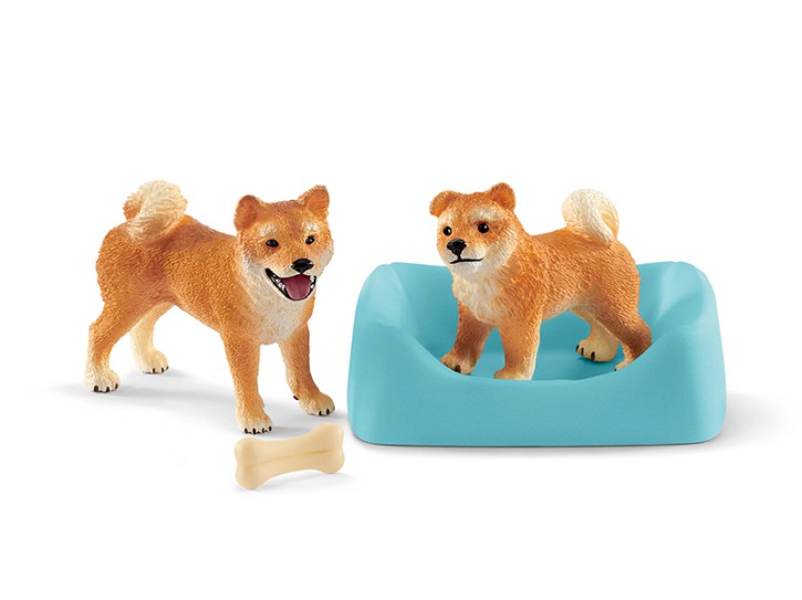 Schleich 42479 Shiba Inu Mutter und Welpe