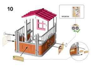 Schleich Pferdebox mit Dach u. 7 Zaunelemente