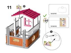 Schleich Pferdebox mit Dach u. 7 Zaunelemente