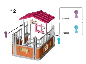 Schleich Pferdebox mit Dach u. 7 Zaunelemente