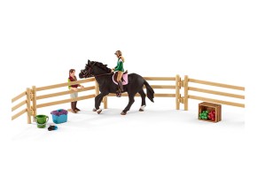 Schleich 42389 Reitschule mit Reiterinnen und Pferden