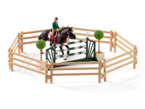 Schleich 42389 Reitschule mit Reiterinnen und Pferden